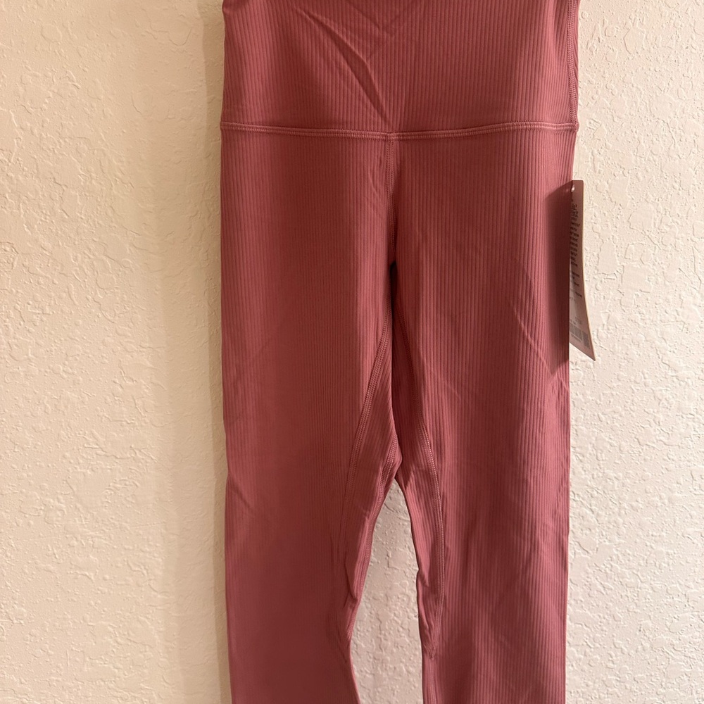 Lululemon Athletica Ribbed HR Pant in Pink